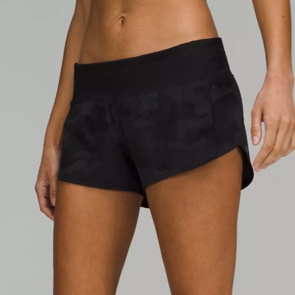 Lululemon Black Speed Up Low-Rise Lined Short 2.5" Size 4